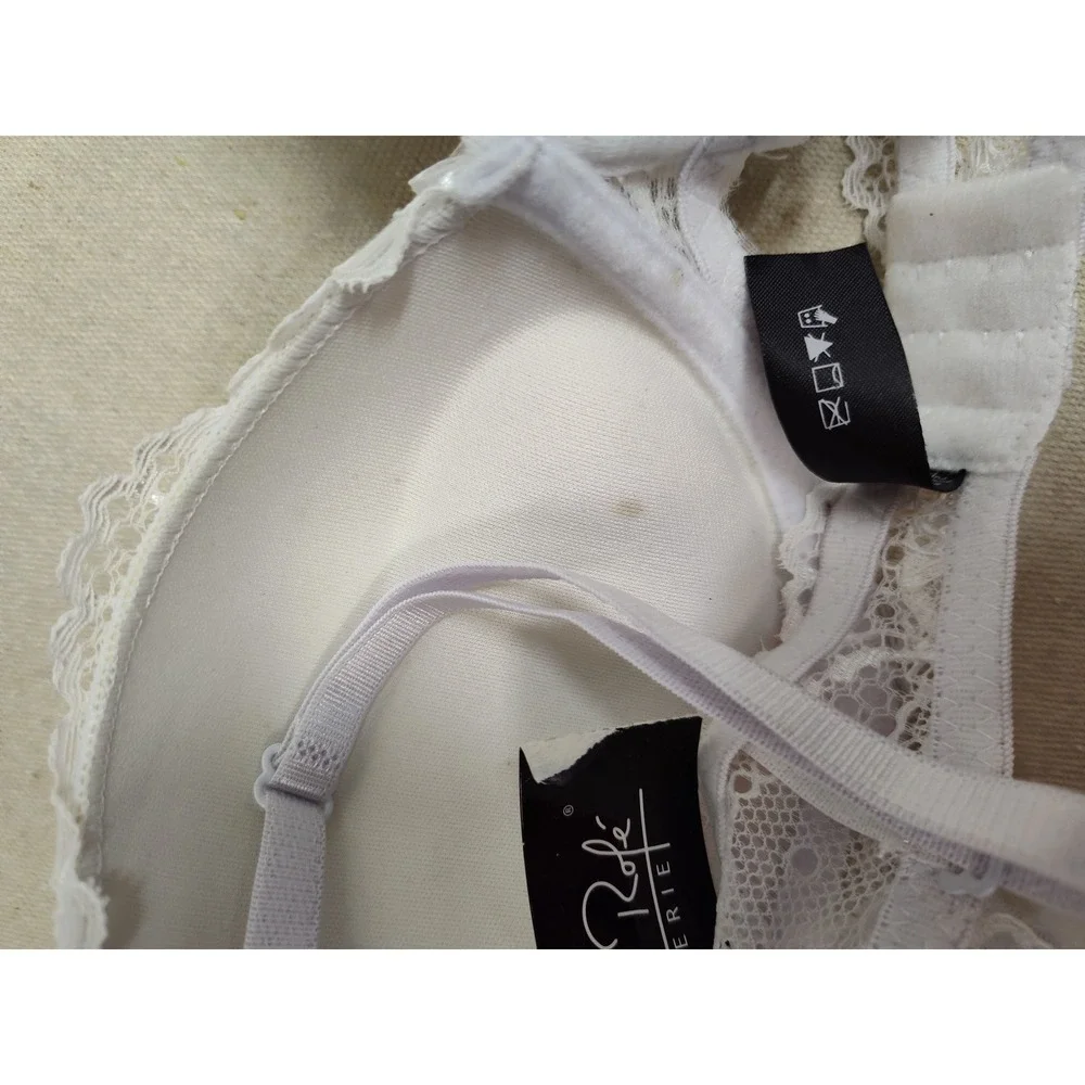 Rene Rofe White Floral Lace Extreme Push Up Bra 34C B21865S-WHT134C - Picture 3 of 6
